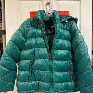 Guess Women's High-Shine Hooded Puffer Coat